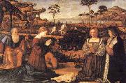Vittore Carpaccio Holy Family and donors Spain oil painting artist